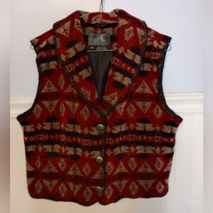 Vintage 90's Tsunami Fleece Vest Women's Aztec Western Cowgirl Gorpcore Med